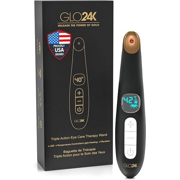 GLO24K Eye Care Beauty Massager. For Radiant, Beautiful Skin Around The Eyes.