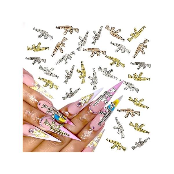 Nail Snake Charms - 6 Colours Gems 3D Diamonds Serpent Accessories, Punk for Nails Making DIY Supplies