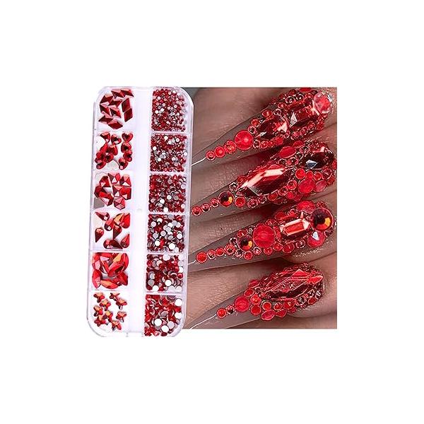 NAISKA 800Pcs Nail Art Rhinestones Set Colorful Flatback Glass Diamantes Gems for Nails Design Sparkly Diamond Beads DIY Crafts Clothes Tumblers Face Makeup Manicure
