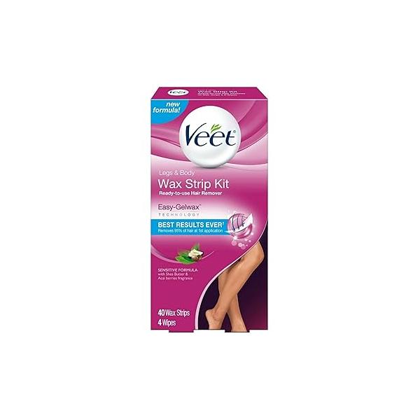 Veet Ready To Use Wax Strip Kit 40's (Legs And Body) by
