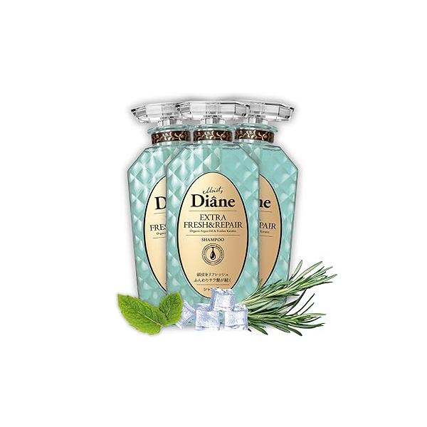 Moist Diane Anti Danduff Shampoo for Women & Men, Itchy Scalp Oily Hair by Keratin, Tea Tree, Mint, Rosemary& Argan Oil, Silicone Paraben Free from Japan 15.2 Fl Oz EXTRA FRESH& HYDRATE