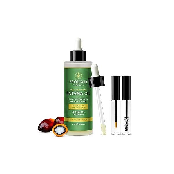 Batana Hair Oil for Growth - Haircare with Rosemary & Biotin Nourishing Scalp Treatment Stronger, Thicker Hair, Brows Lashes 100% Pure Organic