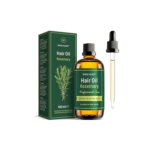 Rosemary Oil for Hair Strengthening - 3.38 Fl Oz, Nourishing Formula All Types