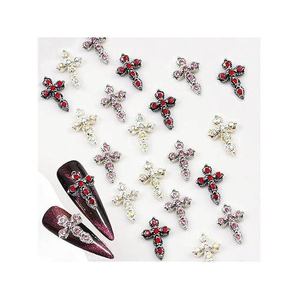 Nail Snake Charms - 6 Colours Gems 3D Diamonds Serpent Accessories, Punk for Nails Making DIY Supplies