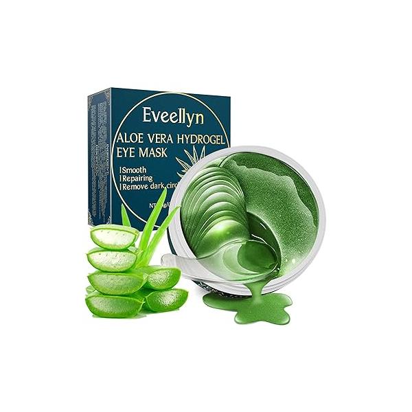 Under Eye Patches (60PCS), Aloe Vera & Collagen Mask, for Puffy Eyes, Anti-Aging Mask Puffiness, Dark Circles and Bags, Hydrating Gel Pads(green)