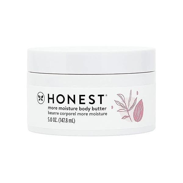 The Honest Company More Moisture Body Butter | Moisturizing Cream for Dry Skin Vegan + Hypoallergenic Shea Nourishing Oils 5 oz