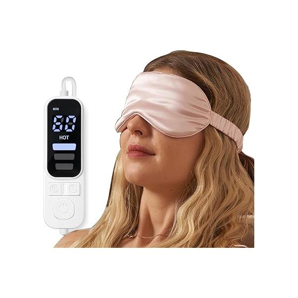 Heated Eye Mask for Dry Eyes,FSA HSA Eligible,Syndrome, MGD, Blepharitis, Stye Treatment,Warm Compress Eyes, Cool Masks Dark Circles and Puffiness,Soothe Discomfort.(Pink)