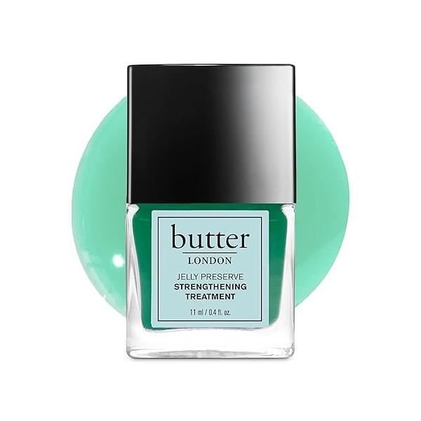 butter LONDON Nail Strengthener for Damaged Nails, Jelly Preserve - Translucent Finish Polish Strengthens, Nourishes & Rejuvenates Beds Roots Care Products