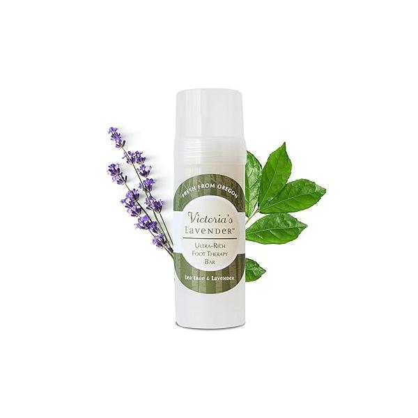 Victoria's Lavender Ultra Rich Foot Balm for Dry Cracked Feet - Heel Repair, Softener Moisturizer with & Tea Tree Oil, Treatment Care Men Women Made in the USA 2.5oz