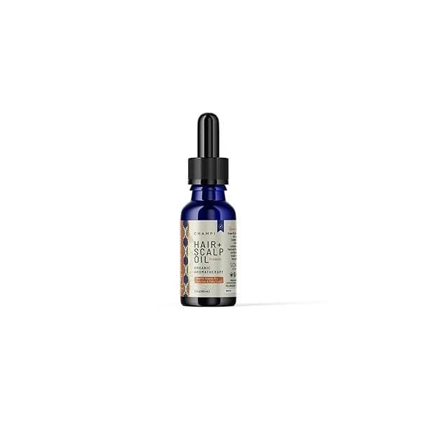 Organic Champi Aromatherapy Hair & Scalp Prewash Oil | 2 oz Dropper Bottle Ideal for Coarse, Dry, Curly Flaky Supports Strength Balance Natural Preservative-Free