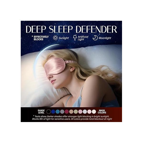 OLESILK 100% Natural Mulberry Silk Sleep Eye Mask Block Out Light, Fashion Printed Blindfold for Women Men Full Night Sleeping, Chic Cover Eyeshade, Pattern 2