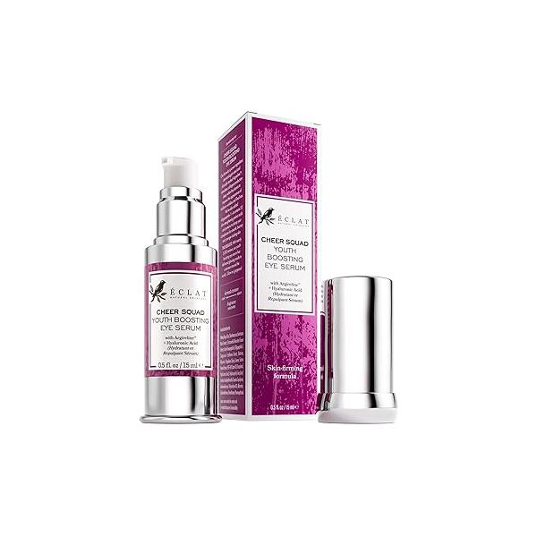 Eclat Skincare Eye Serum with Hyaluronic Acid - Hydrating Formula for Wrinkles, Fine Lines, Crow’s Feet & Bags - Lightweight Dark Circles and Puffiness Firming Brightening 0.5 fl oz