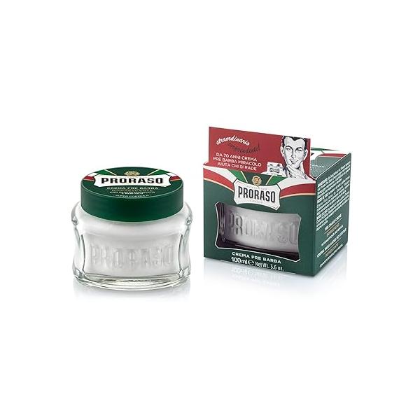 Proraso Pre-Shave Conditioning Cream for Men, Refreshing and Toning with Menthol Eucalyptus Oil, 3.6 oz