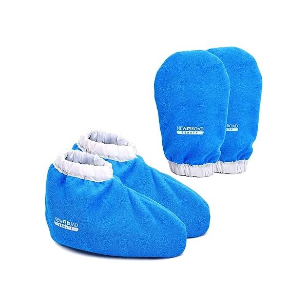 Paraffin Wax Mitts for Hand and Foot, Thick Heat Therapy Insulated Terry Cloth Treatments, Use For Pedicure Foot Spa - Purple