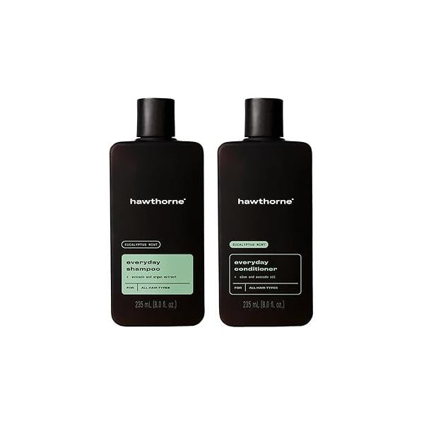 Hawthorne Men's Thickening Shampoo and Conditioner Hair Set. Includes Weightless Conditioner. Sulfate Free, Paraben Free. 8 Fl Oz Each.