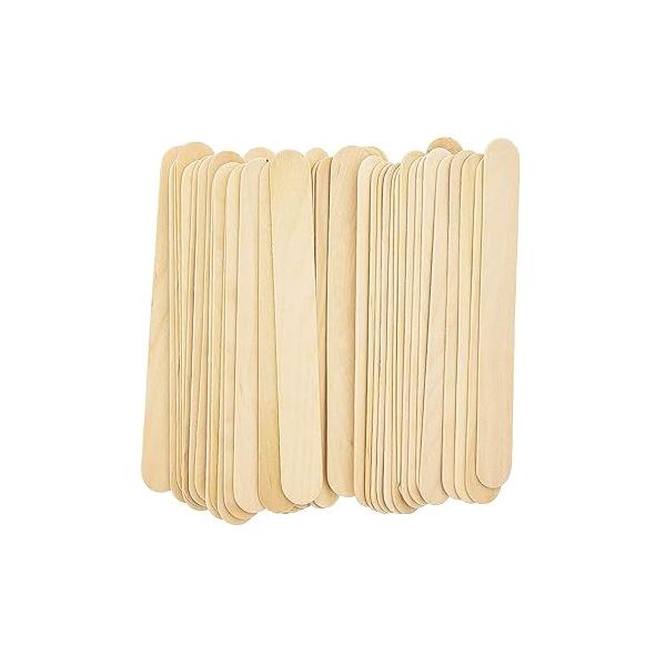 OMWAH Wax Stick - 100 Waxing Sticks for Hair Removal, Eyebrow Applicator, Popsicle Spatula & Supplies
