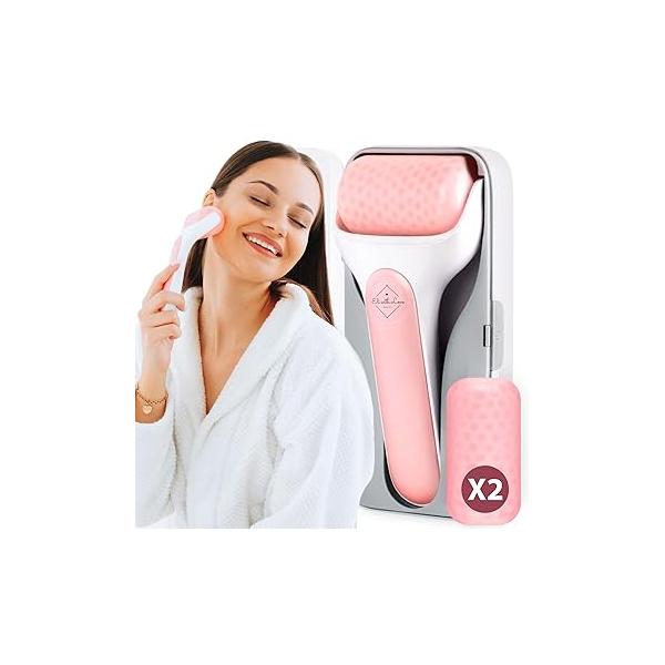Facial Ice Roller for Face Premium with Carry Case and 2X Rollers Long Lasting Cold - Eye Puffy Eyes & Massage Migraines (Ice Roller)