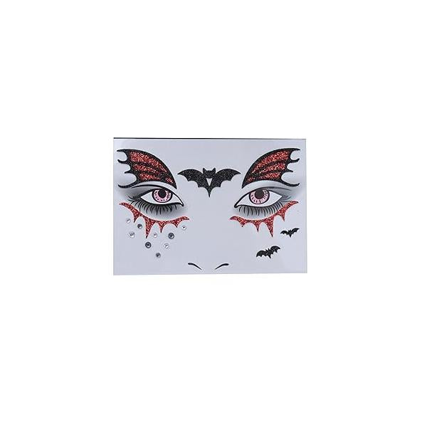 SOWAKA Face Jewels for Women Halloween Stick On Self Adhesive Crystal Rhinestones Gems Stickers Girls Festival Holiday Parties Makeup (Red - Scar)