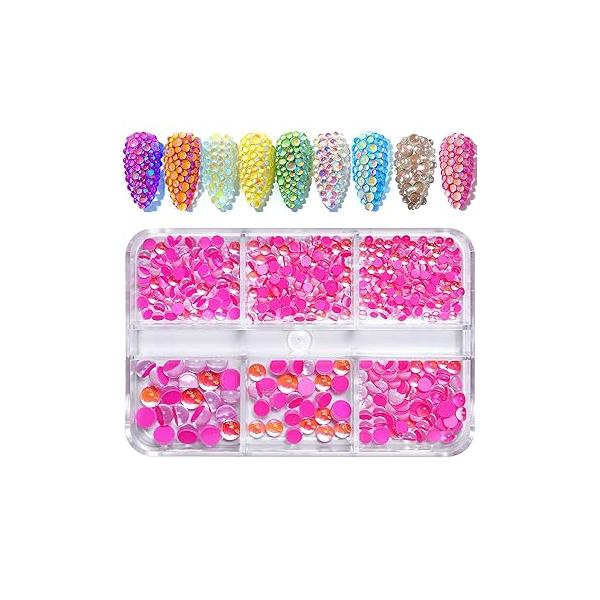 NAISKA 800Pcs Nail Art Rhinestones Set Colorful Flatback Glass Diamantes Gems for Nails Design Sparkly Diamond Beads DIY Crafts Clothes Tumblers Face Makeup Manicure