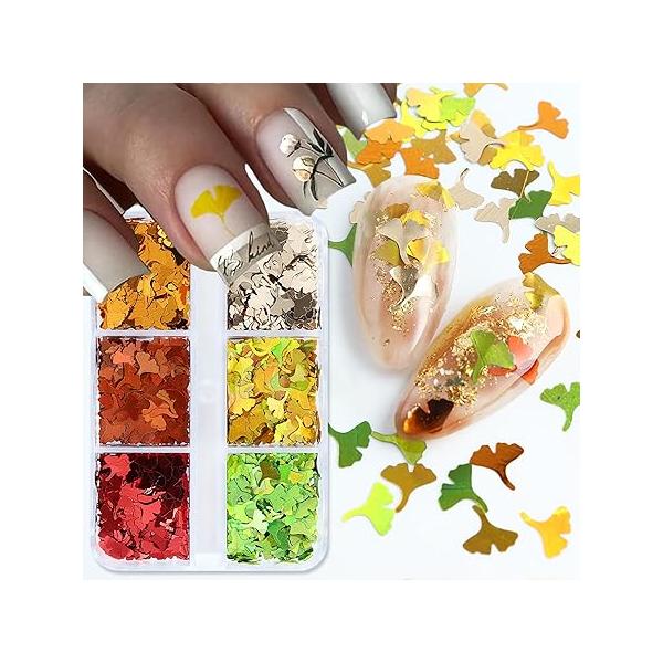 Holographic Nail Sequin Glitter Accessories, Colorful 3D Irregular Small Discs Designs, Acrylic False Nails Manicure Tips Kit for fingernail toenail Art Decorations(8 Boxes)