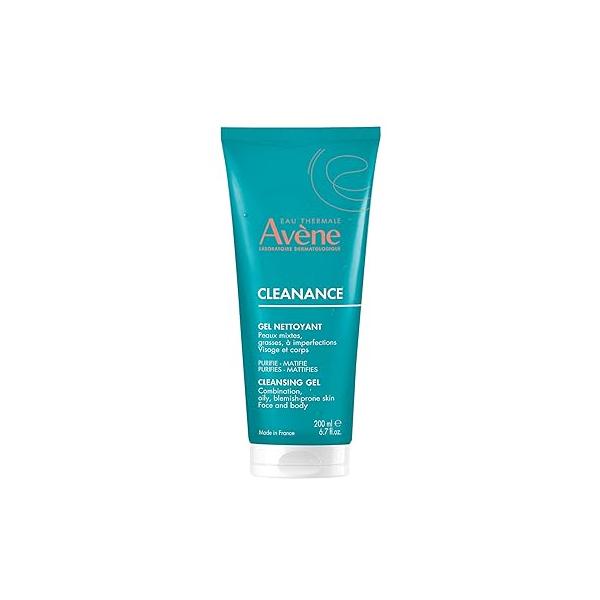 Avène Cleanance Cleansing Gel Soap Free Cleanser for Acne Prone, Oily, Face & Body, Alcohol-Free