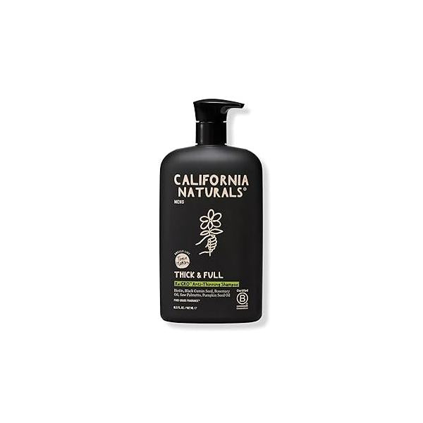 California Naturals Mens Re:GRO Shampoo for Hair Growth Support, Care & Scalp with Biotin, All Types, Vegan, Natural, Cruelty Free, Silicone, Paraben Sulfate Men, 16.5 oz