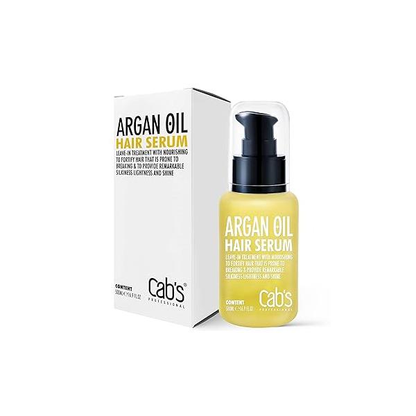 Cab's Argan Oil - Frizzy Control for Dry, Damaged & Coarse Hair, Nourishing and Repair Shine Paraben Free, Sulfate Free 1.69 fl oz (Serum With Box)