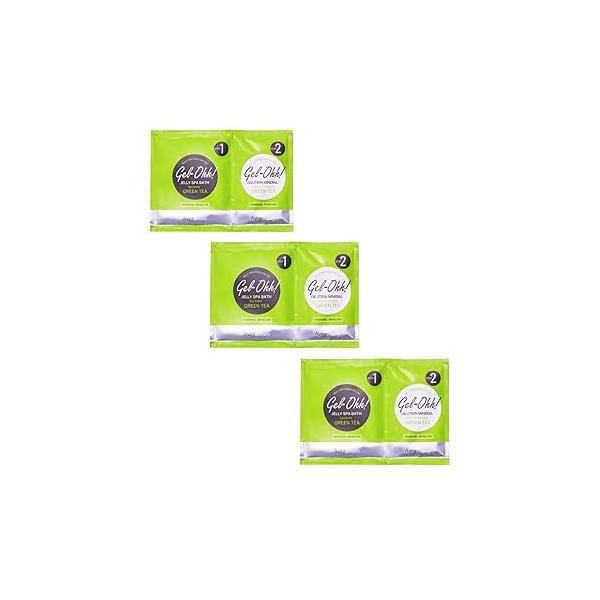 Gel-Ohh Jelly Spa Bath 3 pack, Green Tea Infused, Scented, Pedicure, Salon Services, Pedi, Heat & Aroma Therapy