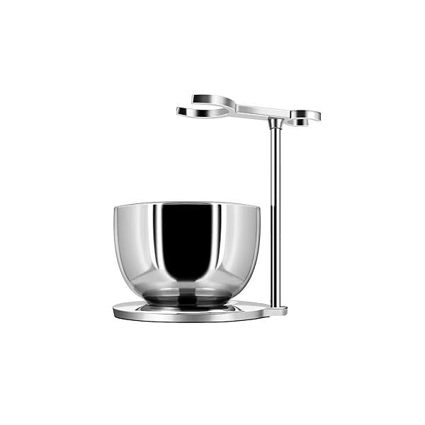 GRUTTI Magnetic Shaving Stand with Bowl - Stainless Steel Razor & Brush Holder, Chrome Alloy Base Perfect for Men, Dad, Husband (Father's Day, Birthday)