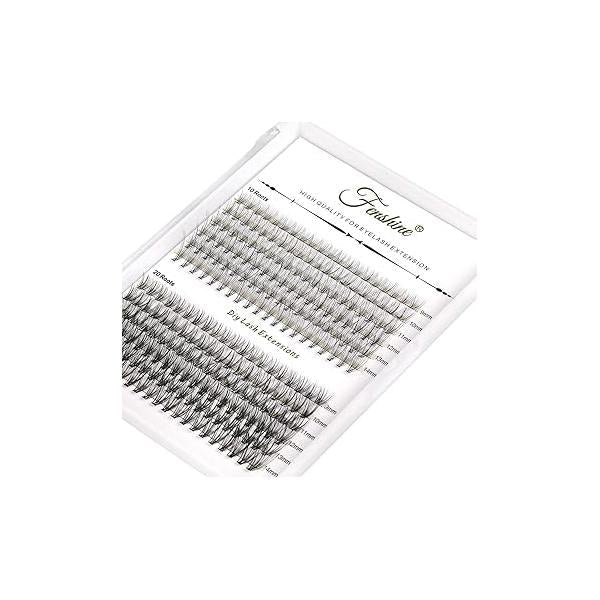 Fenshine Cluster Eyelash Extensions, 280pcs 40D Eyelashes, 0.07 D Curl Mix 9-16mm Natural False Eyelashes Soft Individual Lashes DIY Extension