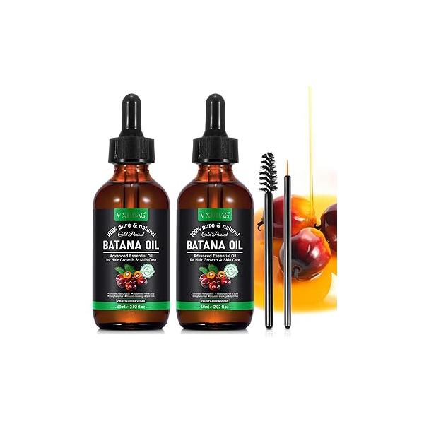 VXHDAG Batana Oil - Pure & Natural Hair Growth from Honduras, Eliminates Split Ends, Enhances Radiance for All Skin Types, 4.04 fl oz (pack of 2)
