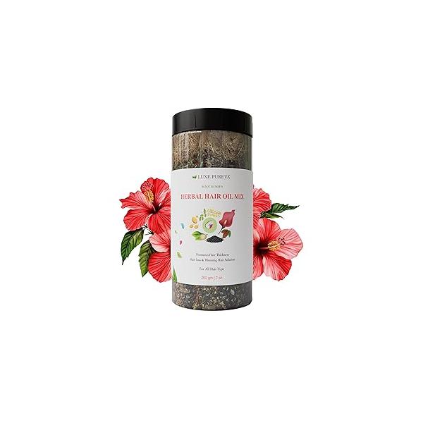 LuxePureva Herbal Hair Oil Mix | Herbs For Growth 19 Vital Long, Thick, And Lustrous Care Product Women Men DIY Infusion DOES NOT INCLUDE OIL