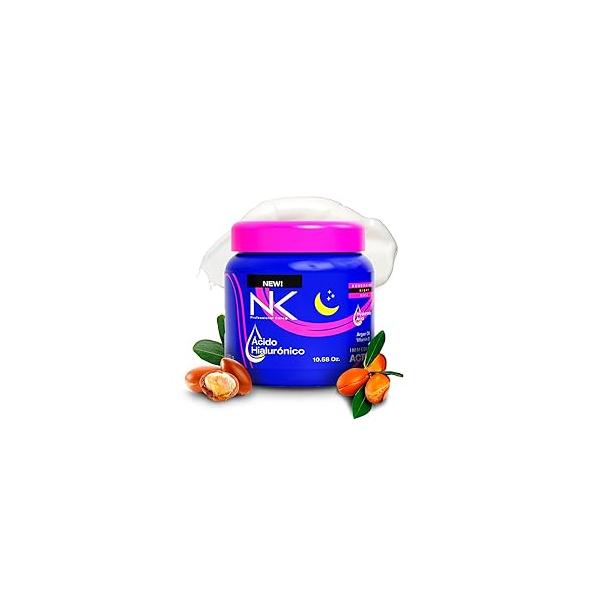 Nourishing Hair Mask Night - Hydrating with Hyaluronic Acid, Argan Oil & Vitamin E for Dry Damaged Hair, Anti-Frizz Repair Treatment 300g jar