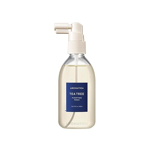 AROMATICA Tea Tree Purifying Tonic 3.38oz, Paraben, Silicone, Sulfate Free | Vegan Soothing & Cooling for Your Scalp Helps Hair Look Healthier and nourished Natural Ingredients Only