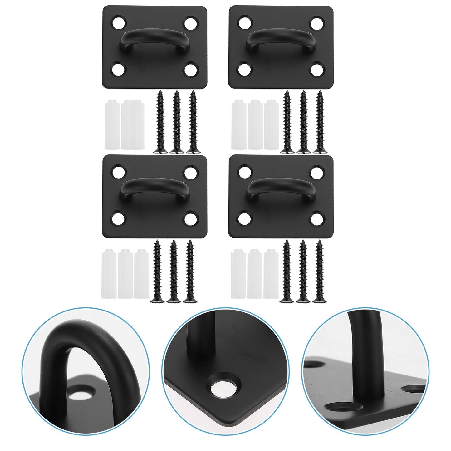 ibasenice 1 Set Wear-resistant Planter Hooks Hammock Swing Hook Stainless Steel Black